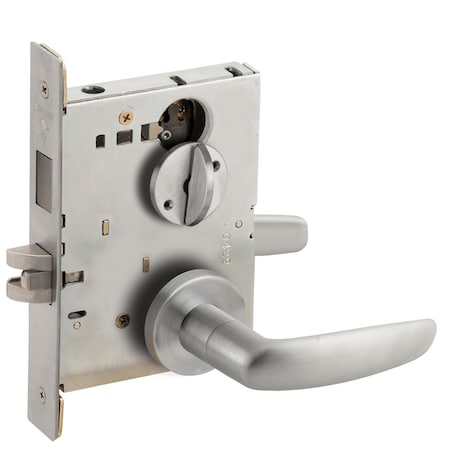 Schlage Grade 1 Privacy with Deadbolt Mortise Lock, 07 Lever, A Rose, Satin Chrome Finish, Field Reversible L9440 07A 626
